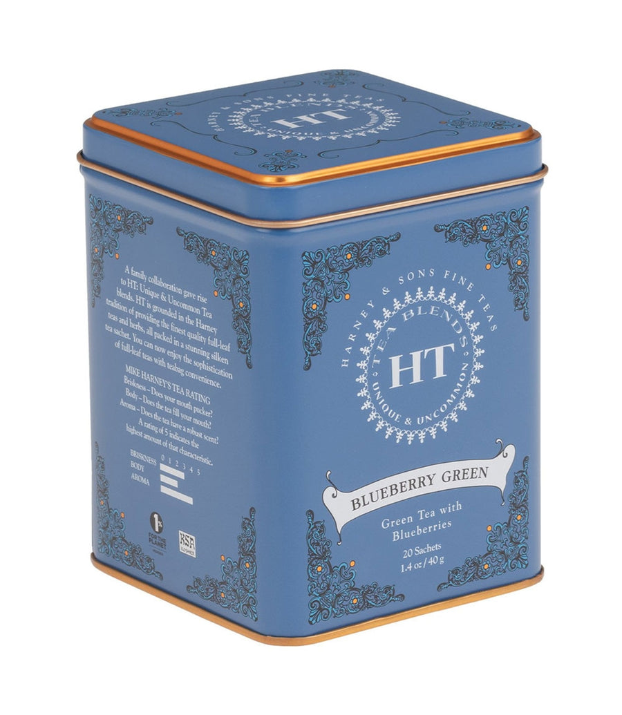 Green Tea | Harney and Sons | Blueberry Green Tea 20 Ct Tin- HT