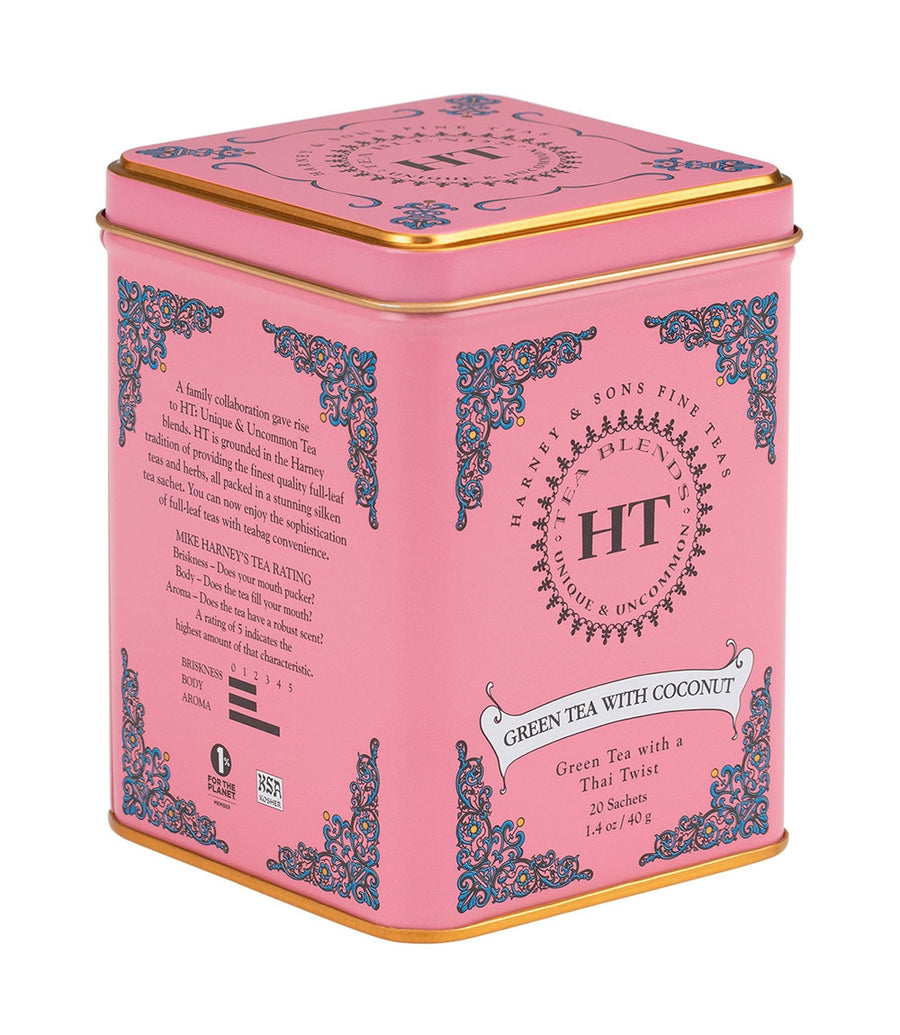 Green Tea | Harney and Sons | Green Tea with Coconut 20 Ct Tin- HT