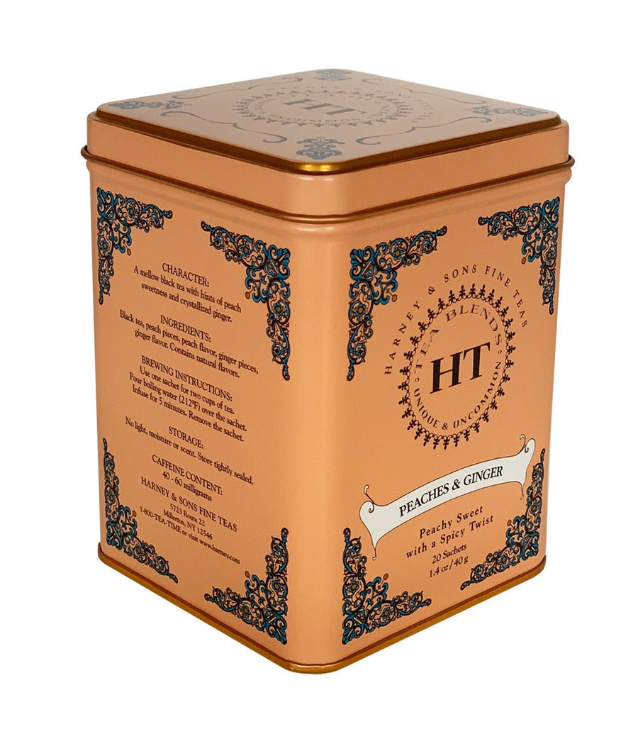 Black Tea | Harney and Sons | Peaches & Ginger 20Ct Tin